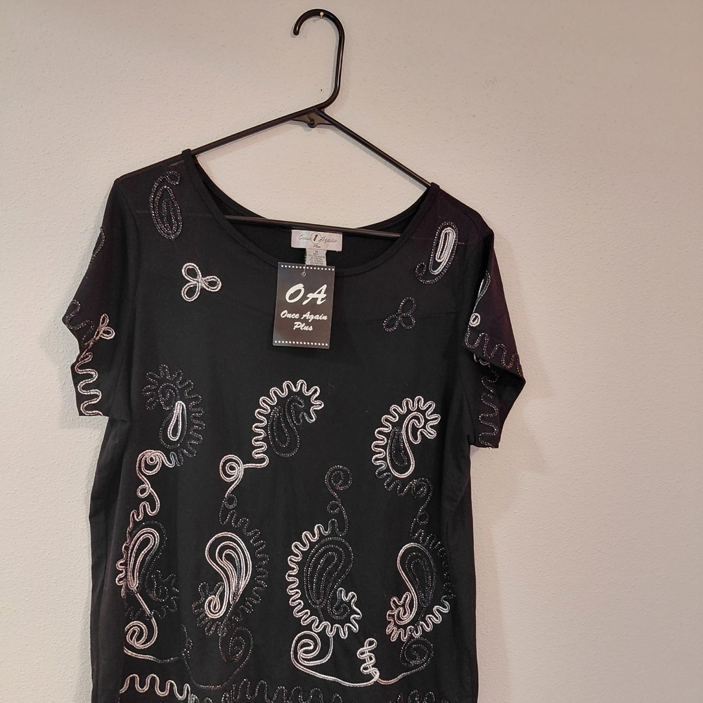 Black Paisley Women's Top
